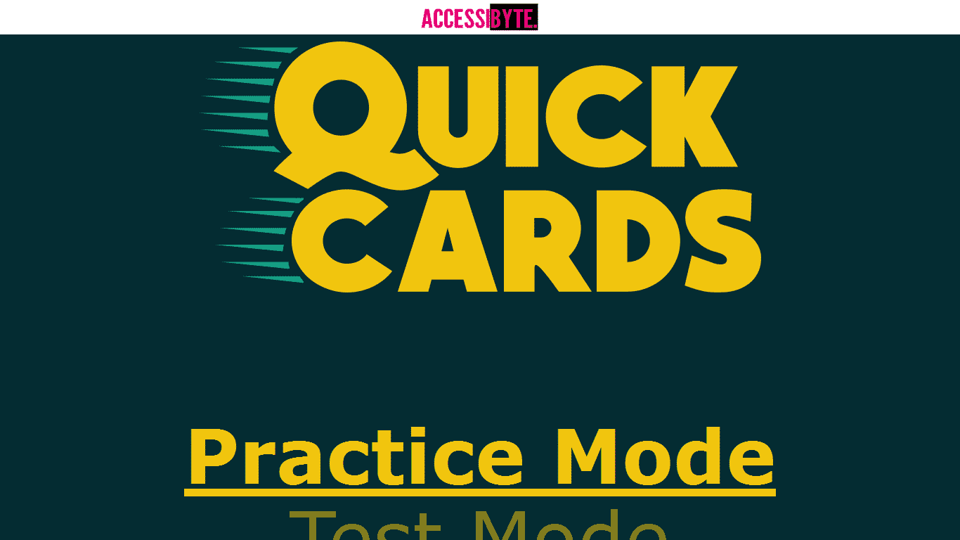 Quick Cards An accessible way to study.