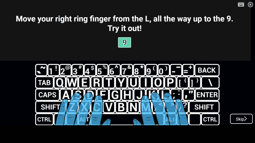 Typio Online is a highly visual and entirely audible typing tutor