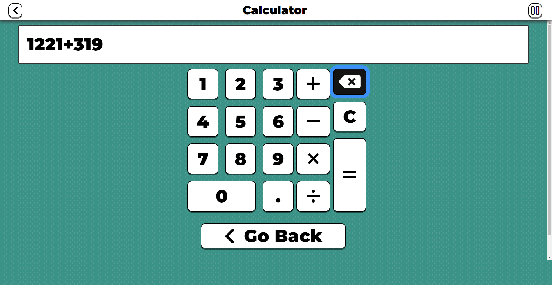 propack calculator with light colors