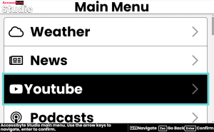Accessibyte Studio main menu screenshot