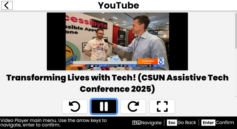 YouTube player showing Accessibyte being interviewed on the news