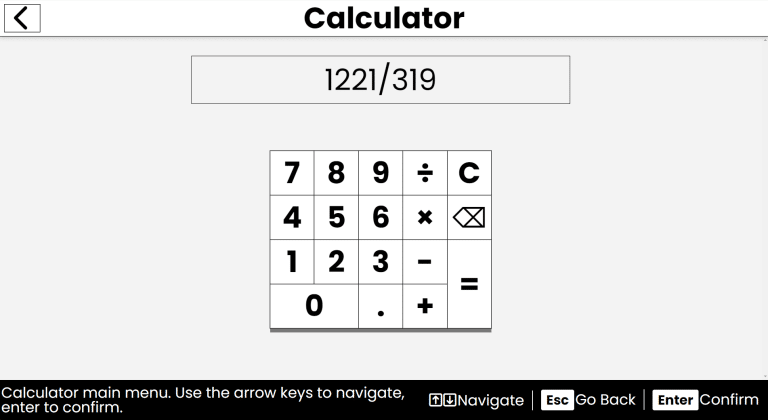 Screenshot of calculator app