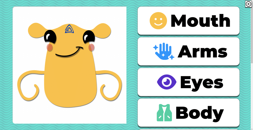 Typing pet screen showing pet details and customization